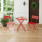 GarveeLife 3 Piece Patio Bistro Set, Folding Patio Bistro Table and Chairs Set - Image 7
