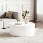 SSLine Round Drum Coffee Table Set of 2 Modern Sintered Stone Top Nesting - Image 6