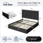 Allewie Upholstered Full Size Platform Bed Frame - Image 2