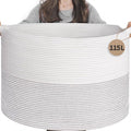 INDRESSME 115L Extra Large Blanket Basket, Cotton Rope Toy Baskets Storage Kids by INDRESSME