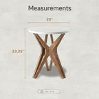 Pedestal Farmhouse End Table, Distressed Top - Image 2