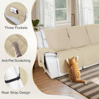 HDCAXKJ Reclining Sectional Couch Covers L Shape Recliner Sofa Middle Console - Image 4