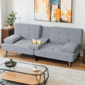 Shahoo Modern Linen Upholstered Convertible Folding Futon Sofa Bed by BuynowfromShahoo