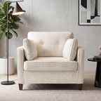 Luxury Oversized Accent Chair Set of 2, 40.9" Upholstered Piping Single - Image 4