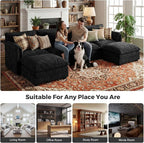 ELUCHANG Oversized 153" Modular Sectional Sofa, Comfy Cloud Couch, L Shaped - Image 3