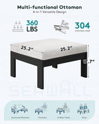 SERWALL Outdoor Ottoman with Cushions - Image 2