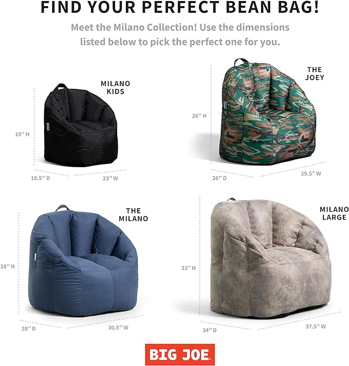 Big Joe Milano Beanbag Chair Red Smartmax - Image 7