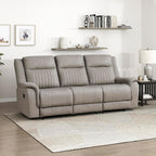 Lexicon Manual Double Reclining Sofa, Polished Microfiber Upholstered 3 Seater by Lexicon