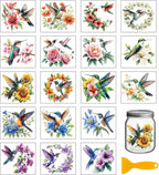 GLOBLELAND 18 Sheets Hummingbirds and Flowers Rub on Transfers by GLOBLELAND