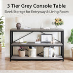 LVB Farmhouse Entryway Table, Metal Wood Console Table - Image 5