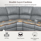 Yolsali Manual Reclining Sectional Sofa Set, 7 Seats Soft Leather Recliner - Image 4