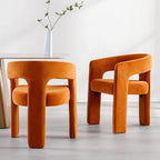 RIVOVA Modern Barrel Dining Chairs Set of 2, Velvet Upholstered Accent Side - Image 3