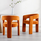 RIVOVA Modern Barrel Dining Chairs Set of 4, Velvet Upholstered Accent Side - Image 7
