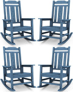 SERWALL Oversized Rocking Chair, HDPE Outdoor Rocking Chairs Set of 4, Patio by SERWALL