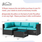 5 Piece Outdoor Patio Furniture Set, All Weather Conversation Set - Image 5