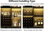 Auromie Wine Bar Cabinet with Led Light, Home Coffee Cabinet with Wine and - Image 7