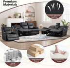 ANJ Premium Genuine Manual Reclining Sofa Set, Included Recliner Chair Set of 2 - Image 8