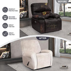 ANARACHON Leather Look Recliner Chair Covers, 4-Pieces Stretch Recliner Cover - Image 6