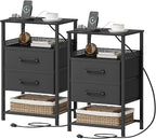 JARHETUN Nightstand Set of 2, Night Stands by JARHETUN