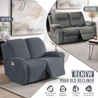 TAOCOCO Recliner Loveseat Slipcover, 6 Pieces Dual Recliner Sofa Covers - Image 4