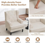 Accent Chair Set of 2, Mid Century Modern Fabric Wingback Chair, Upholstered - Image 4