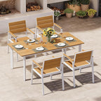 Outdoor Dining Set for 4, Patio Table and Chairs Set by Oasbira