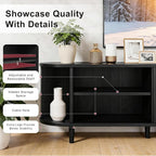70" Mid Century Modern TV Stand, Wood TV Consoles - Image 6