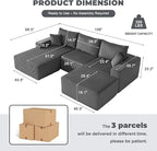 Weture 108” Modular Sectional Couches, Modern Modular U-Shape Sofa - Image 2