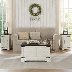 Furnideco Farmhouse Lift Top Coffee Table, Square Wood Center Table - Image 5