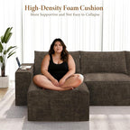 Vesgantti 114" Modular Boneless Couch, Modern 3 Seater Sectional Sofa - Image 4