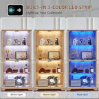 LELELINKY Farmhouse Display Cabinet Set of 2 - Image 4