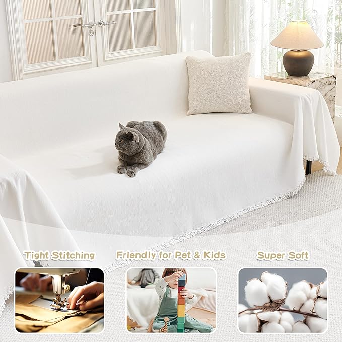 MYSKY HOME Couch Cover for Dogs Washable Couch Covers for 3 Cushion Couch Sofa - Image 2