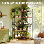 Huuger 5 Tier Bookshelf, L Shaped Corner Bookshelf - Image 3