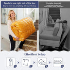 Homkdom 3 Seater Convertible Folding Sofa Bed, Pull Out Sleeper Sofa - Image 8