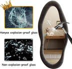 Honyee 55" x 24" Wavy Mirror, Flannel Wrapped Wooden Frame, Irregular Hanging - Image 6