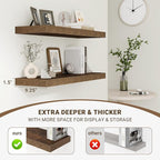 Acovy 48 Inch Floating Shelves, Wooden Shelves - Image 4