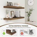 Acovy 24 Inch Floating Shelves, 3D Textured 24"x9.25"x1.5" Inch Deep Floating - Image 4