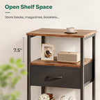 Huuger Night Stand with Fabric Drawer, Side Table with Mesh Shelf, Bedroom - Image 7