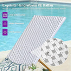PURPLE LEAF Extra Wide Patio Chaise Lounge Set of 2 Outdoor Lounger French PE - Image 6