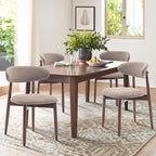 COLAMY Wooden Dining Chairs Set of 6, Modern Fabric Upholstered Kitchen Side - Image 8