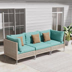 Grand patio 3-Piece Wicker Patio Furniture Set, Boho Outdoor Conversation Set by GrandPatio