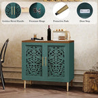 ARTPOWER Accent Cabinet with 2 Doors, Vintage Hollow Carving Buffet Cabinet - Image 5