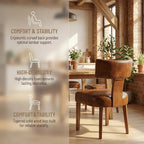 HNY Century Modern Dining Chairs Set of 6, Farmhouse PU Leather Upholstered - Image 4