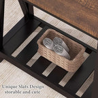 ChooChoo Farmhouse End Table, Rustic Vintage Narrow End Side Table - Image 6
