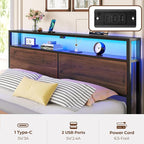 Rolanstar Queen Bed Frame with 4 Storage Drawers & 2-Tier Storage Headboard - Image 6