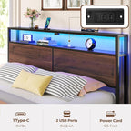 Rolanstar Twin Bed Frame with 4 Storage Drawers & 2-Tier Storage Headboard - Image 7