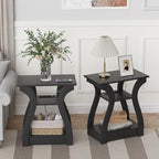 FROMJBEST Black End Table Set of 2 - Image 7