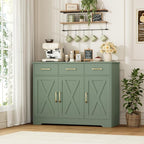 HOSTACK Modern Farmhouse Buffet Sideboard Cabinet, Barn Doors Storage Cabinet - Image 5
