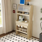HRVEOCEI Folding Dining Tables for Small Spaces, Buffet Cabinet - Image 2