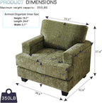 Rexulqo Oversized Accent Chair Set of 2, Upholstered Armchair - Image 8